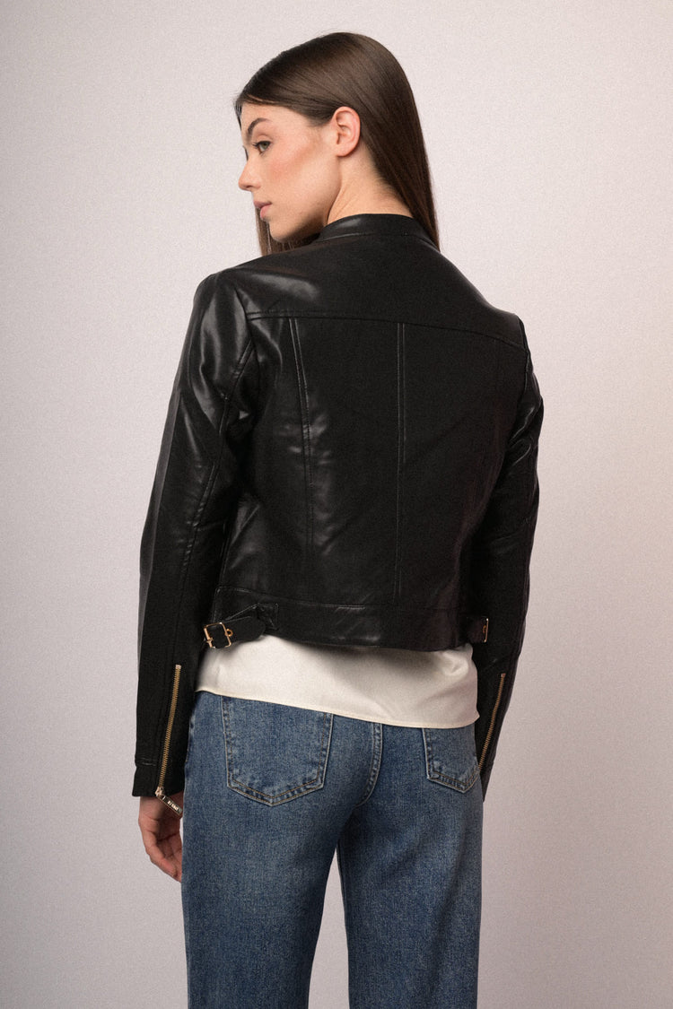 Giacca biker in similpelle