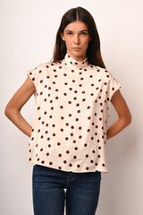 Blusa in raso a pois