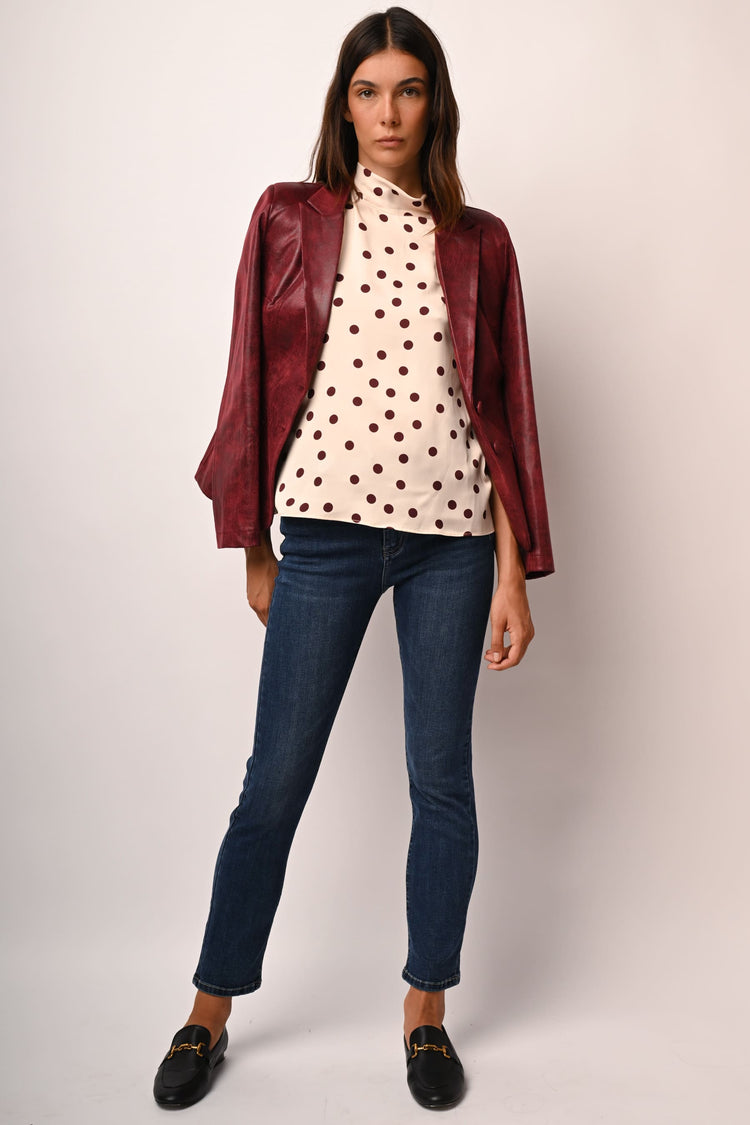 Blusa in raso a pois