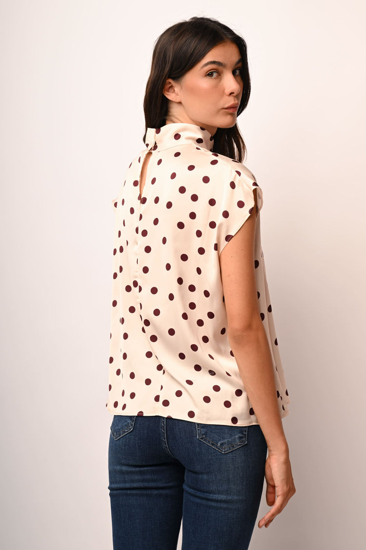 Blusa in raso a pois