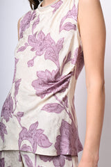 Top in jacquard floreale