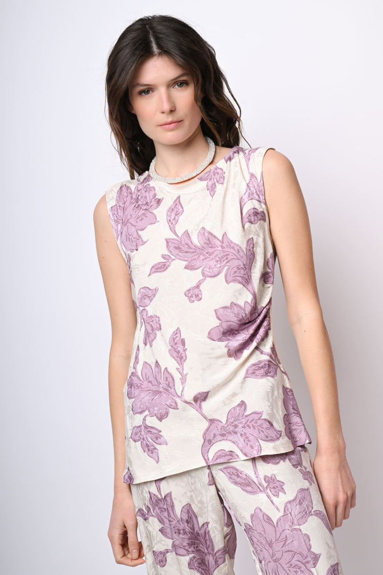 Top in jacquard floreale