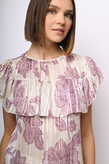 Top in georgette a stampa floreale