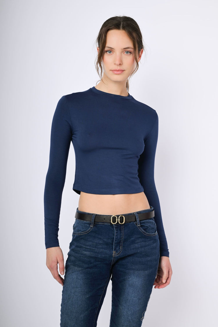 Top crop a maniche lunghe
