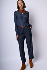 Camicia a bustier in denim