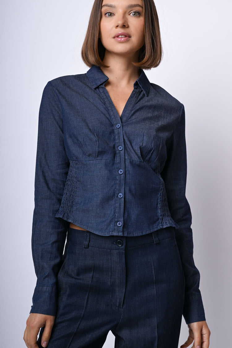 Camicia a bustier in denim