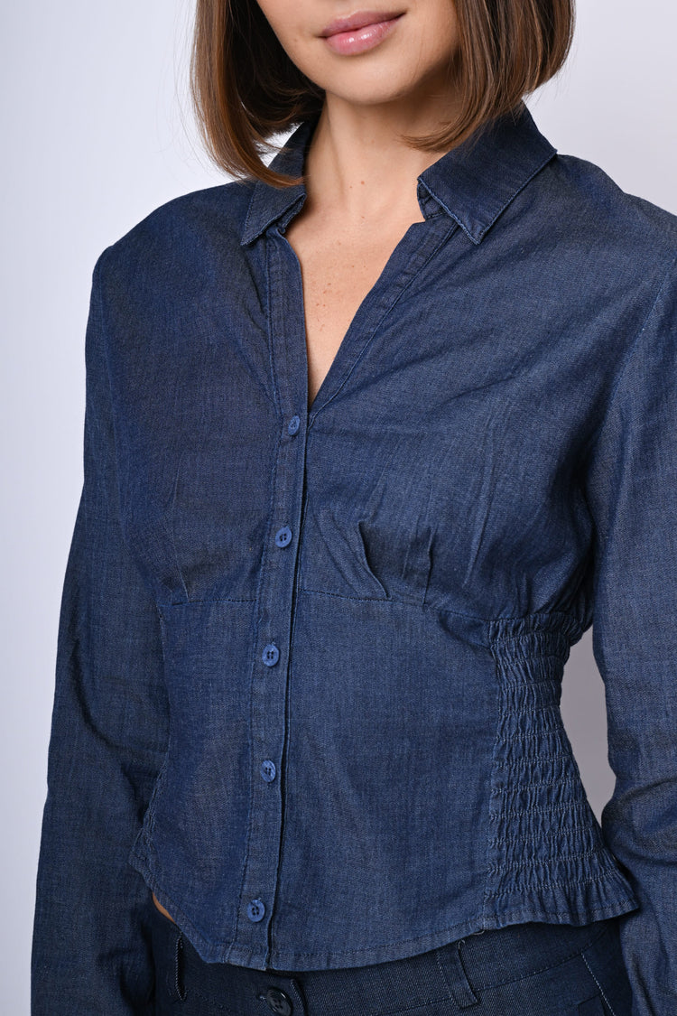 Camicia a bustier in denim