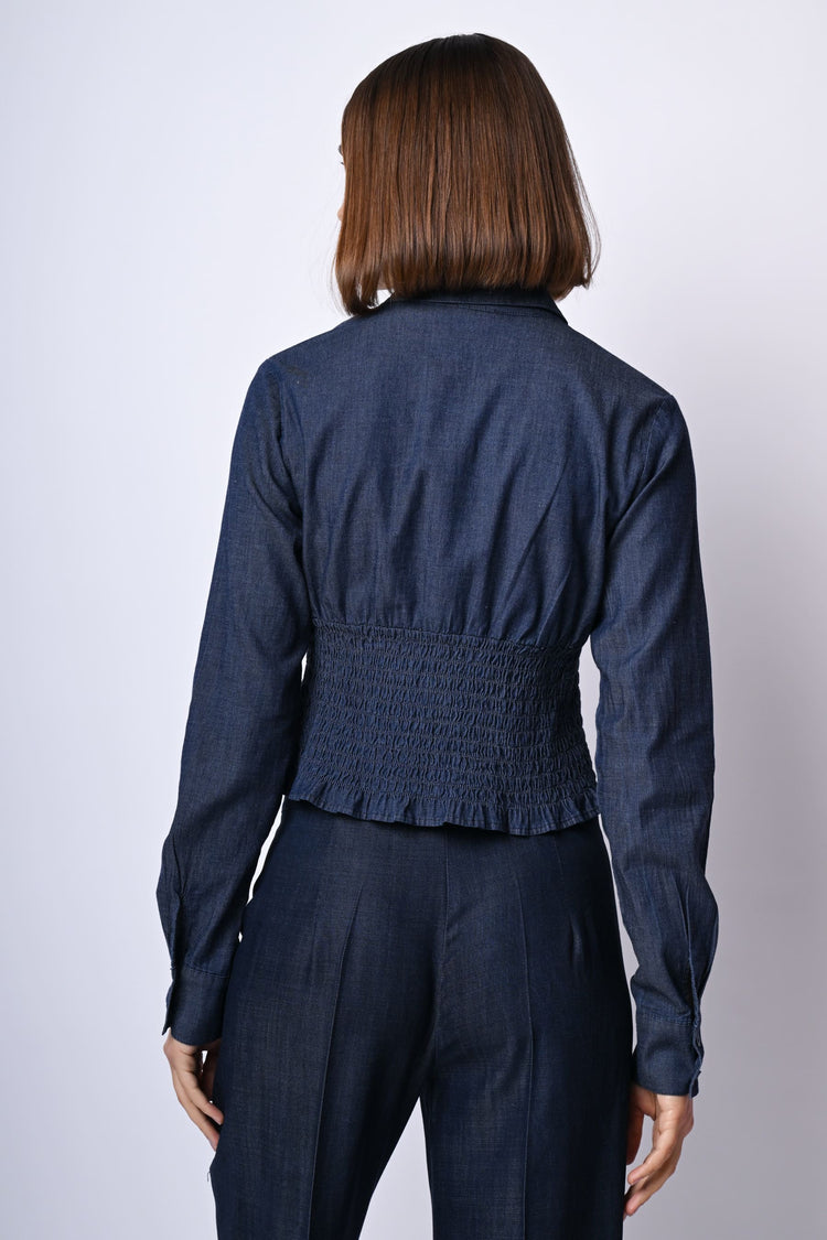 Camicia a bustier in denim