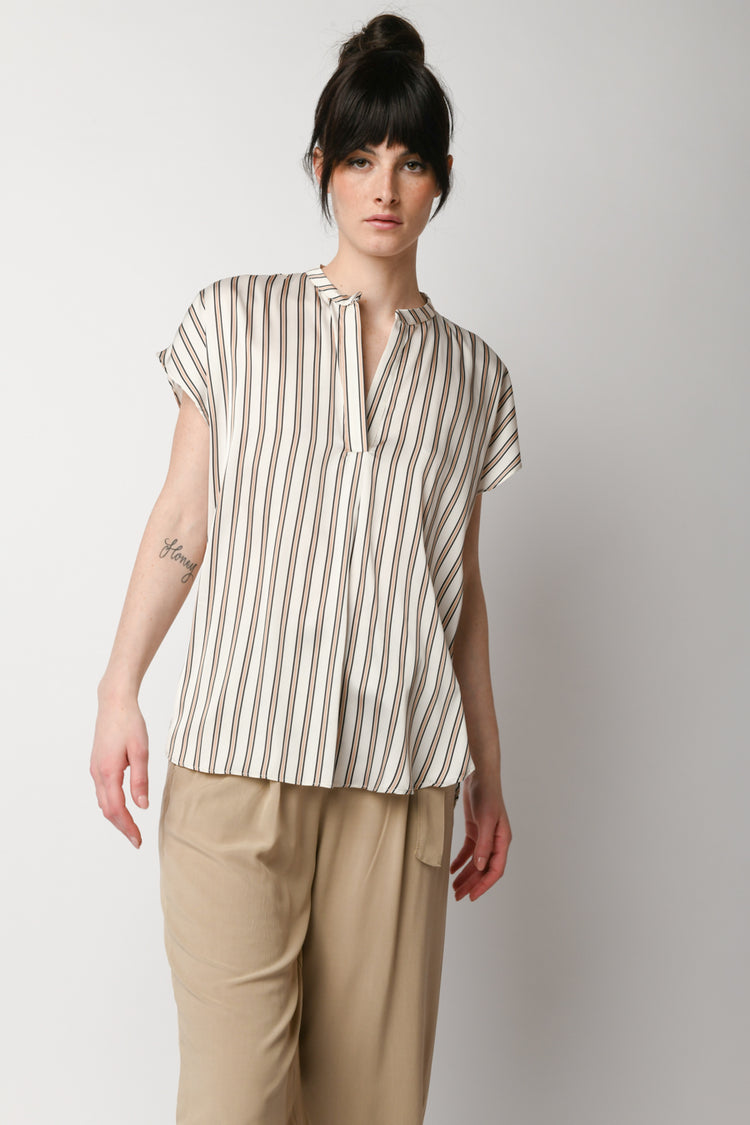 Blusa a stampa righe