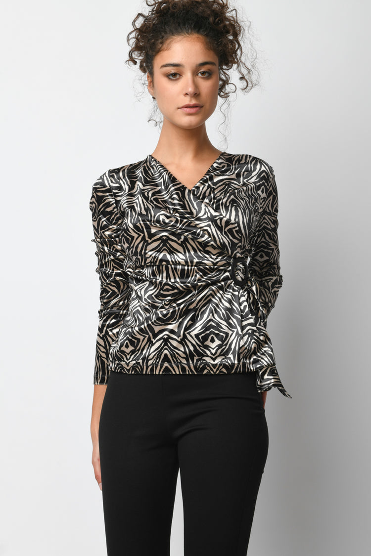Blusa a stampa animalier