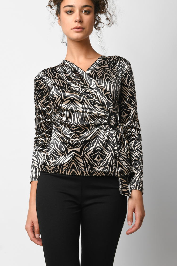 Blusa a stampa animalier