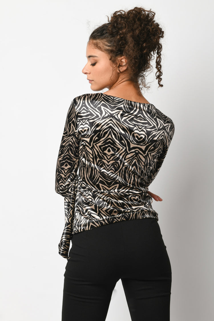 Blusa a stampa animalier