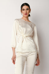 Blusa in raso con nodo