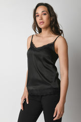 Top in raso con pizzo
