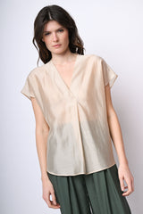 Blusa in mussola con scollo a V