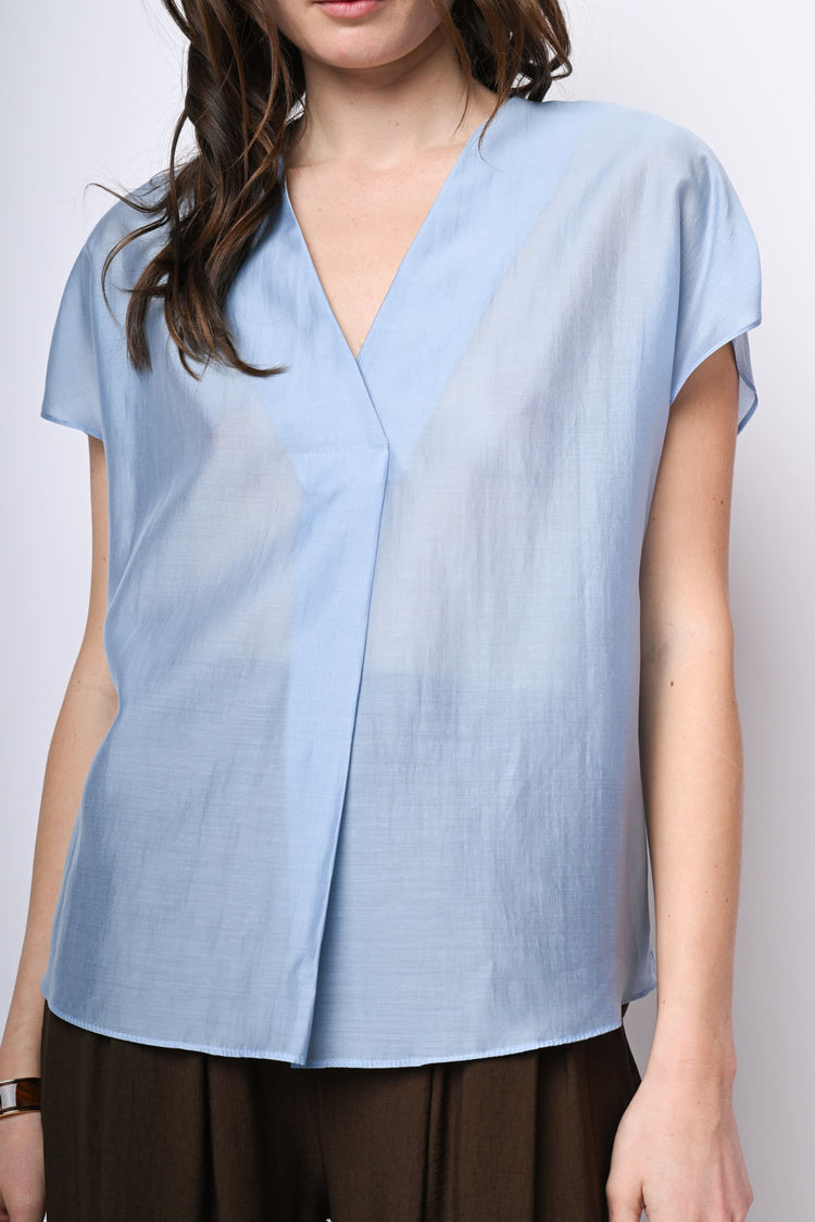 Blusa in mussola con scollo a V