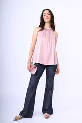 Top con decorazione strass