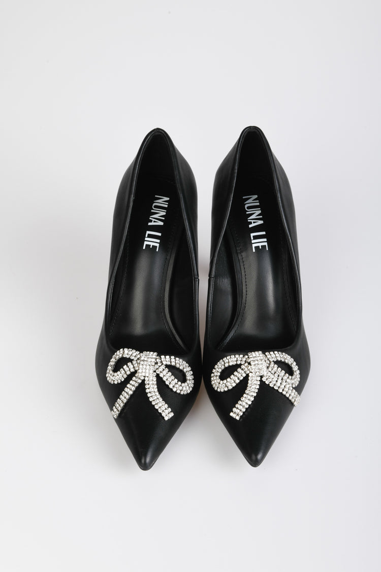 Decollete fiocco strass