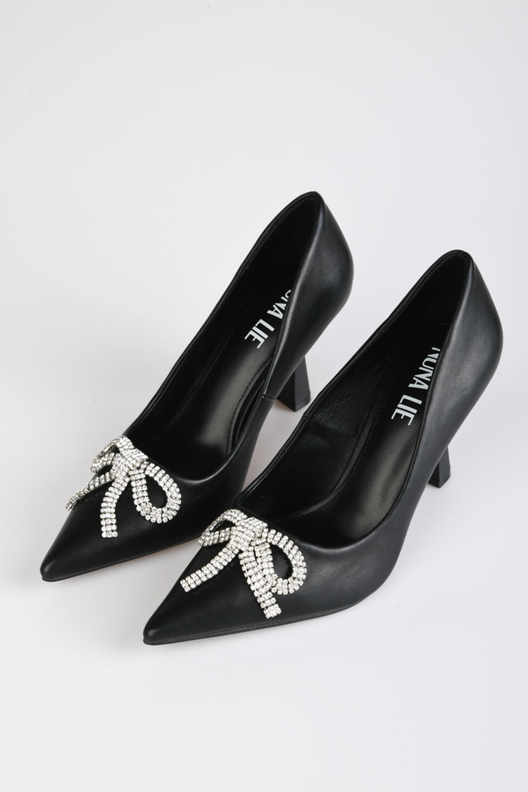 Decollete fiocco strass