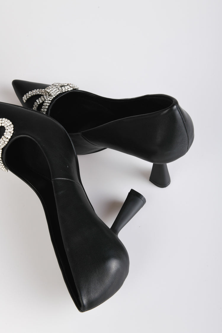 Decollete fiocco strass