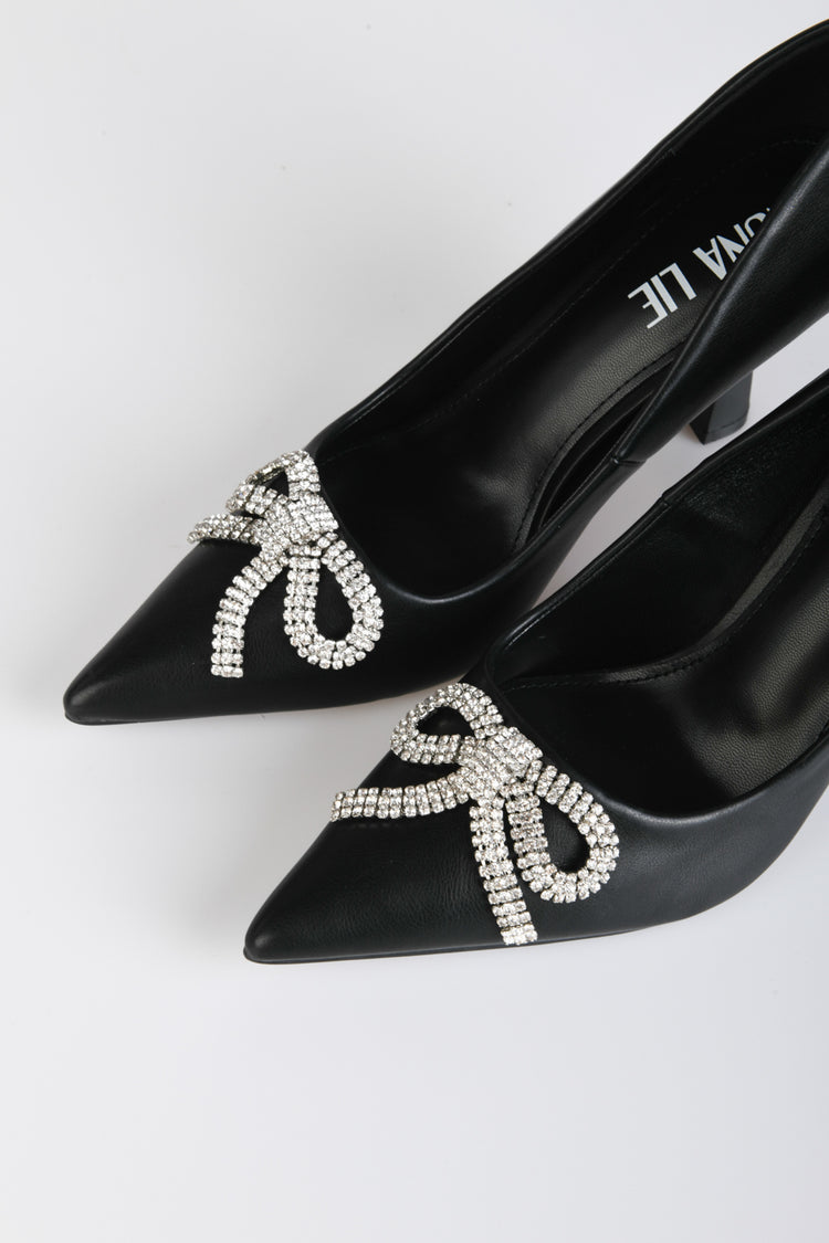 Decollete fiocco strass