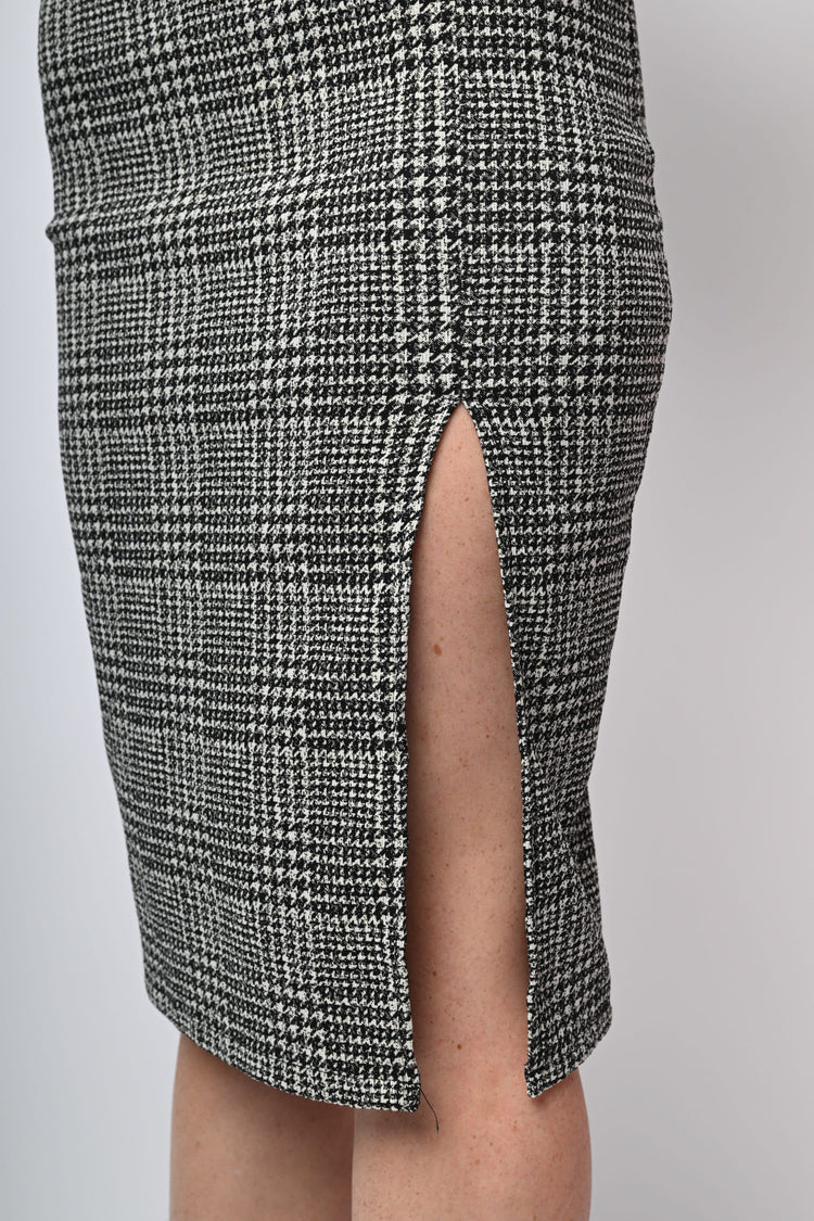 Gonna longuette in jacquard Principe di Galles
