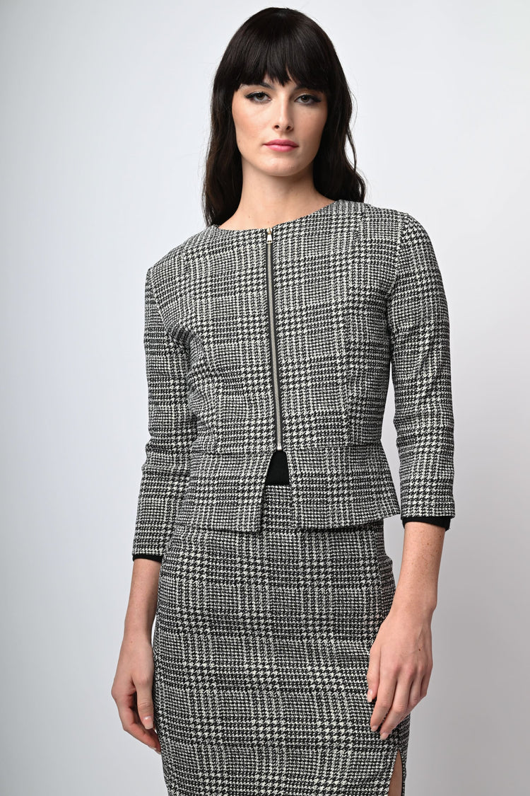 Giacca in jacquard Principe di Galles