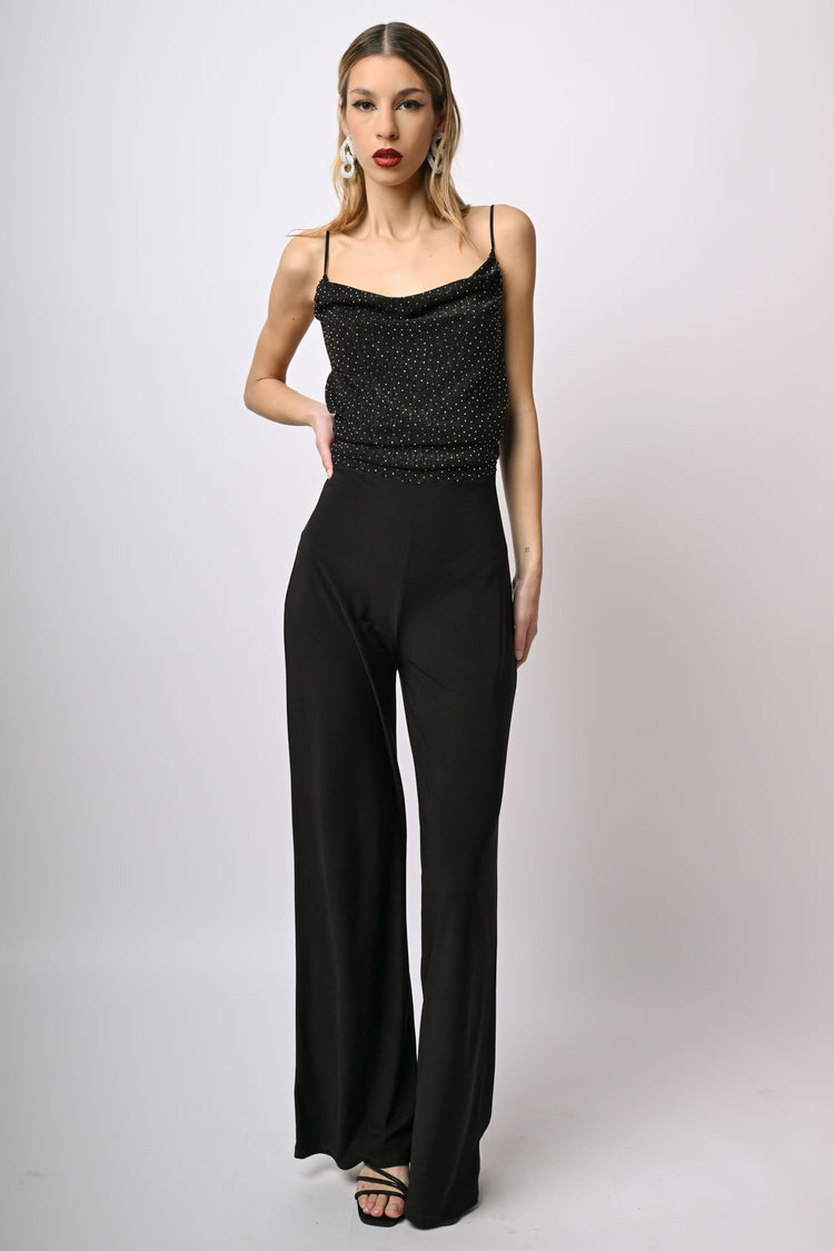 Tuta con decorazione strass