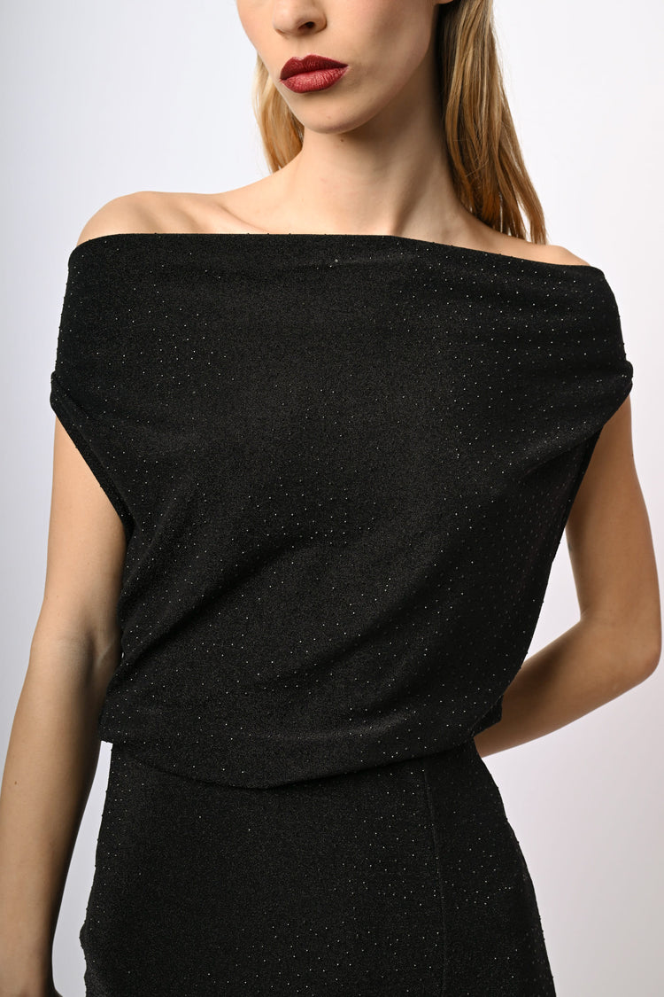 Abito a tubino in maglia con strass