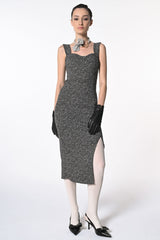 Abito midi a tubino in jacquard