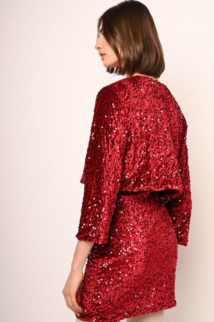 Bolero in ciniglia con paillettes