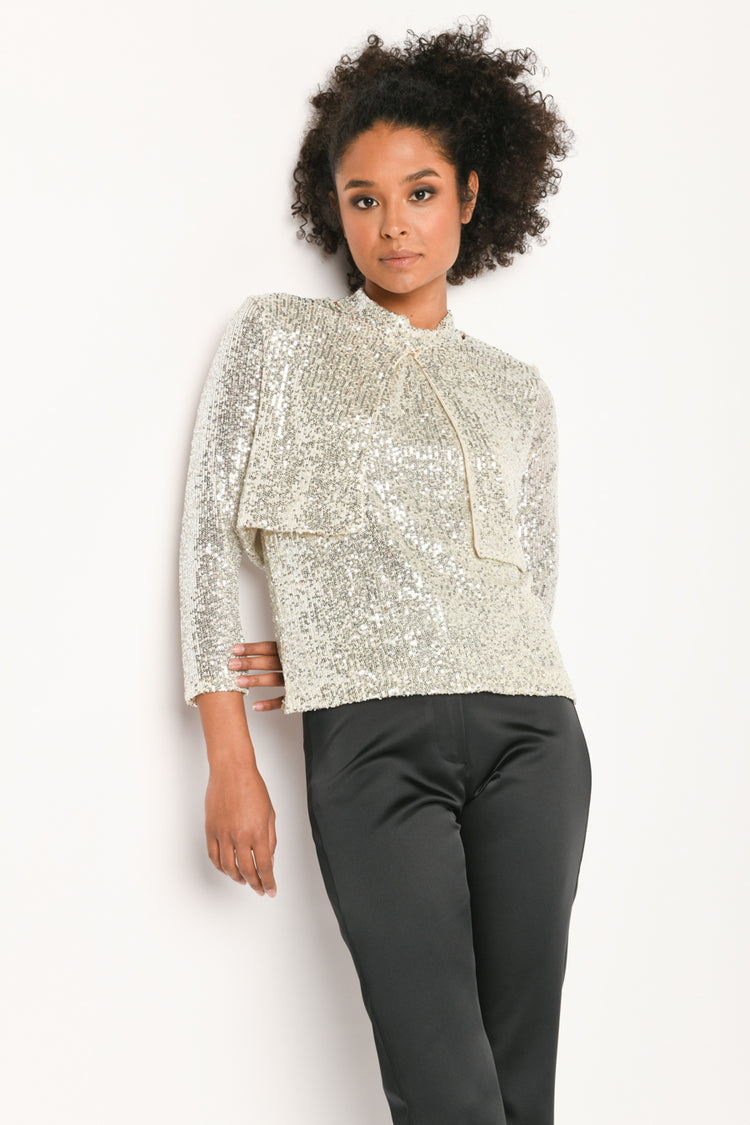 Bolero crop con paillettes