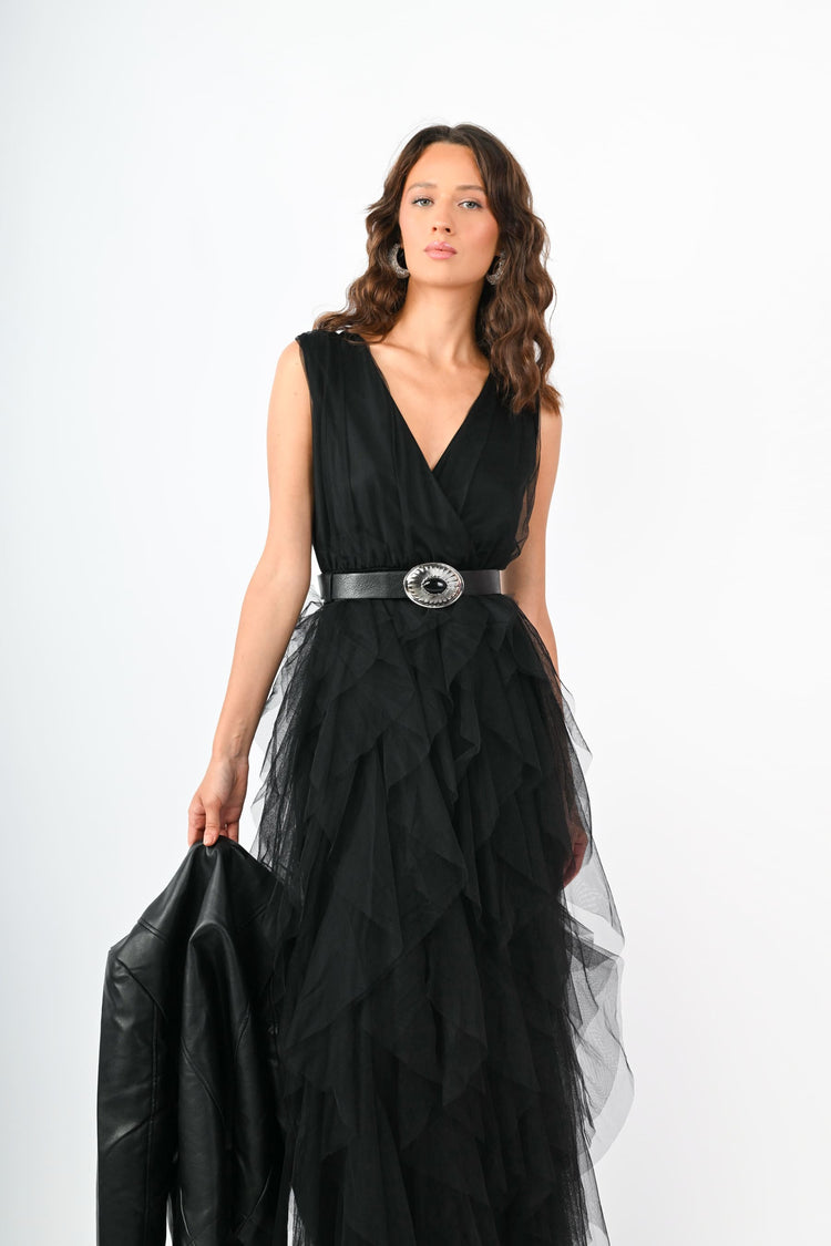 Abito lungo in tulle