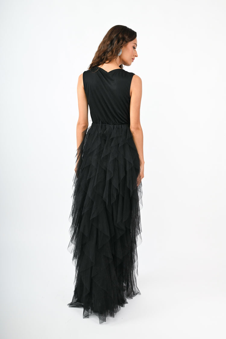 Abito lungo in tulle