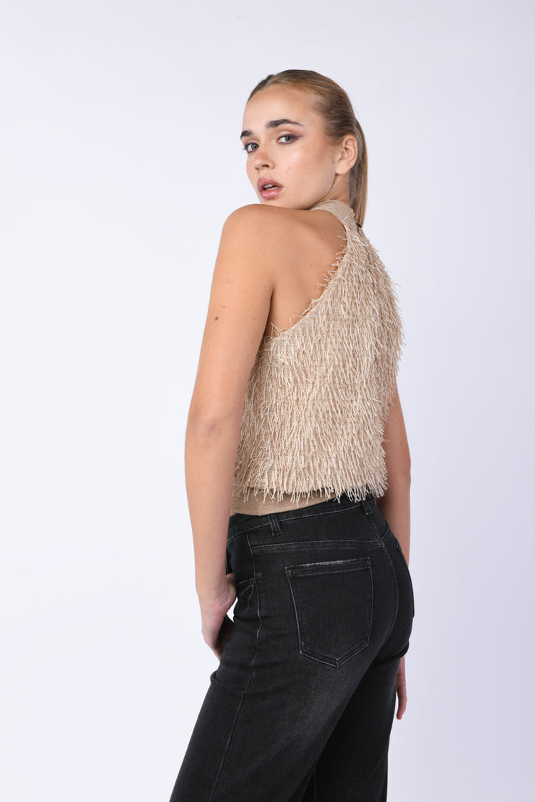 Top con piume