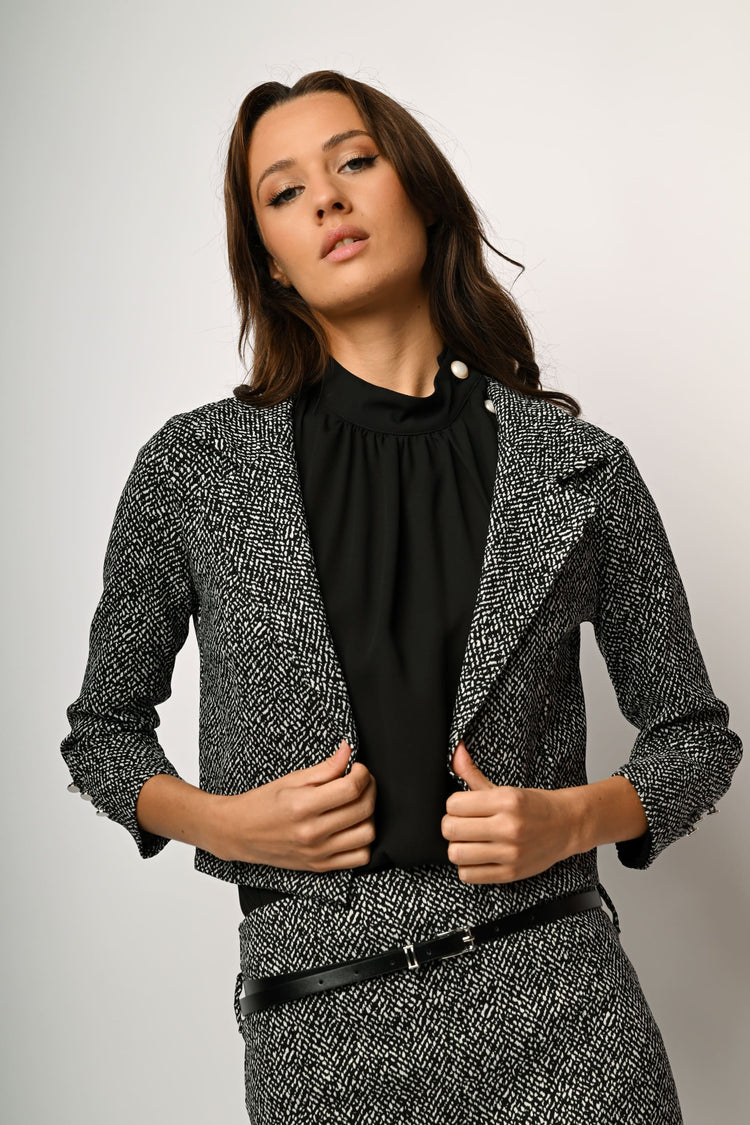 Blazer crop in jacquard