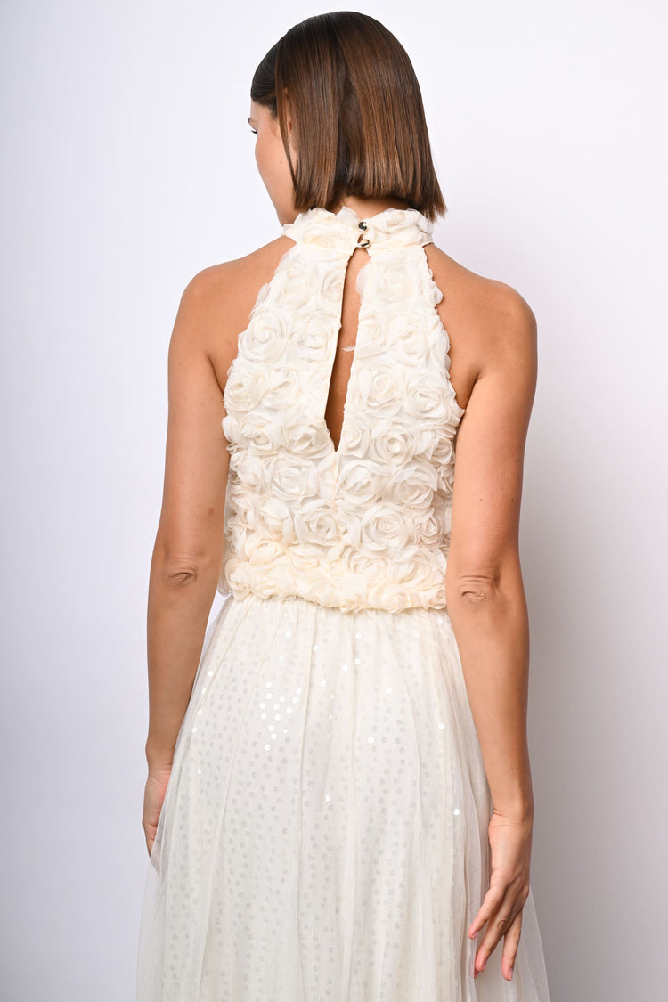 Top allamericana con rose 3D