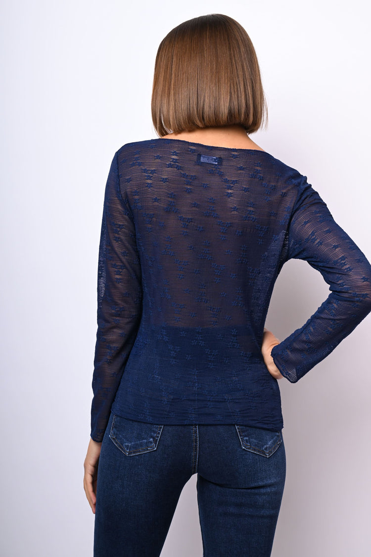 Top in tulle floreale
