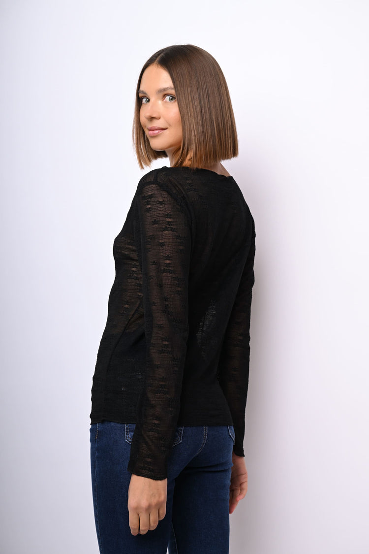Top in tulle floreale