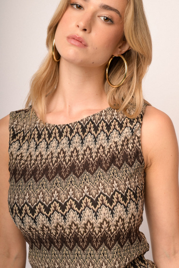 Top a righe zig-zag multicolor