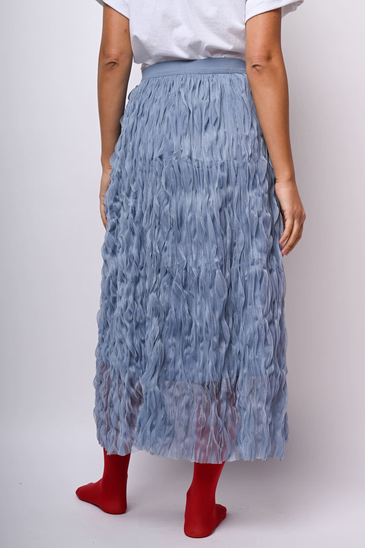 Gonna midi in tulle ondulato
