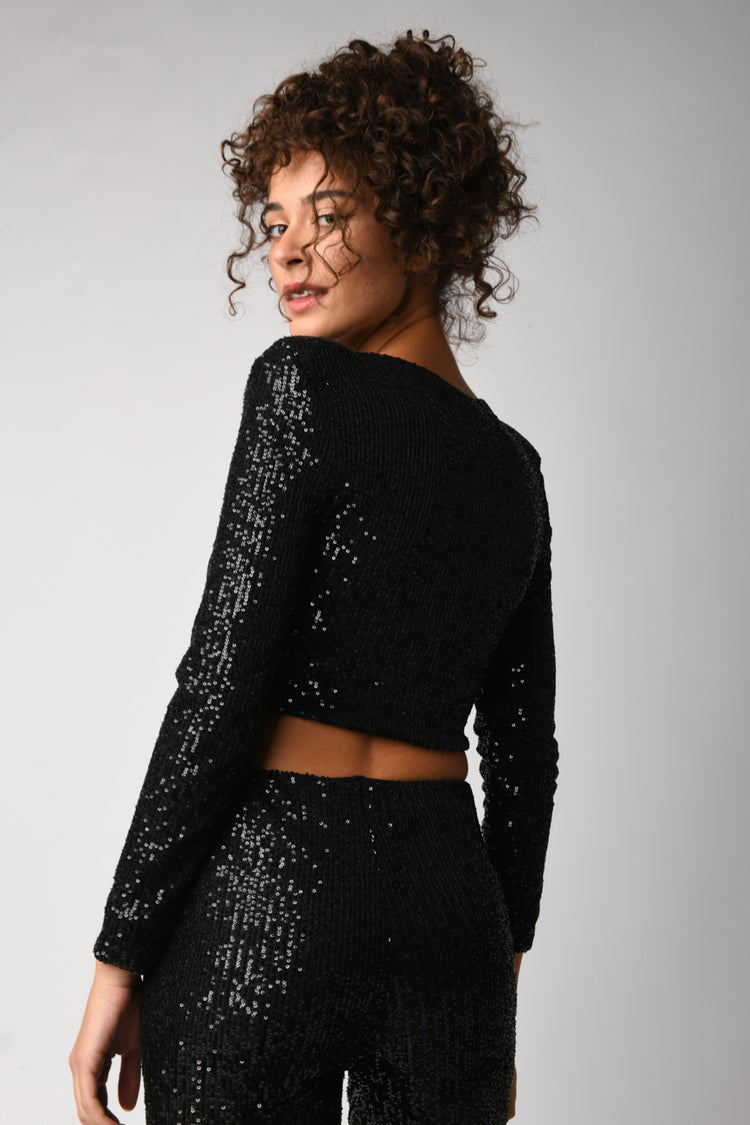 Top crop in paillettes