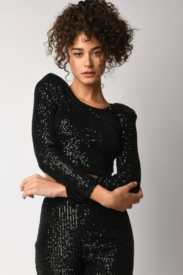Top crop in paillettes