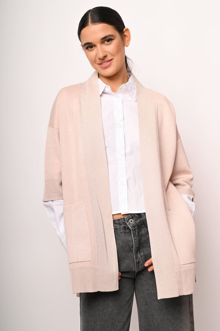 Cardigan in maglia lurex