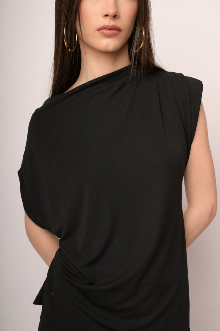 Top drappeggiato nero