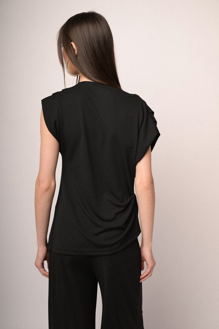 Top drappeggiato nero