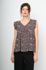 Top a stampa micro floreale