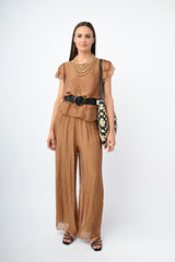 Pantalone palazzo misto seta