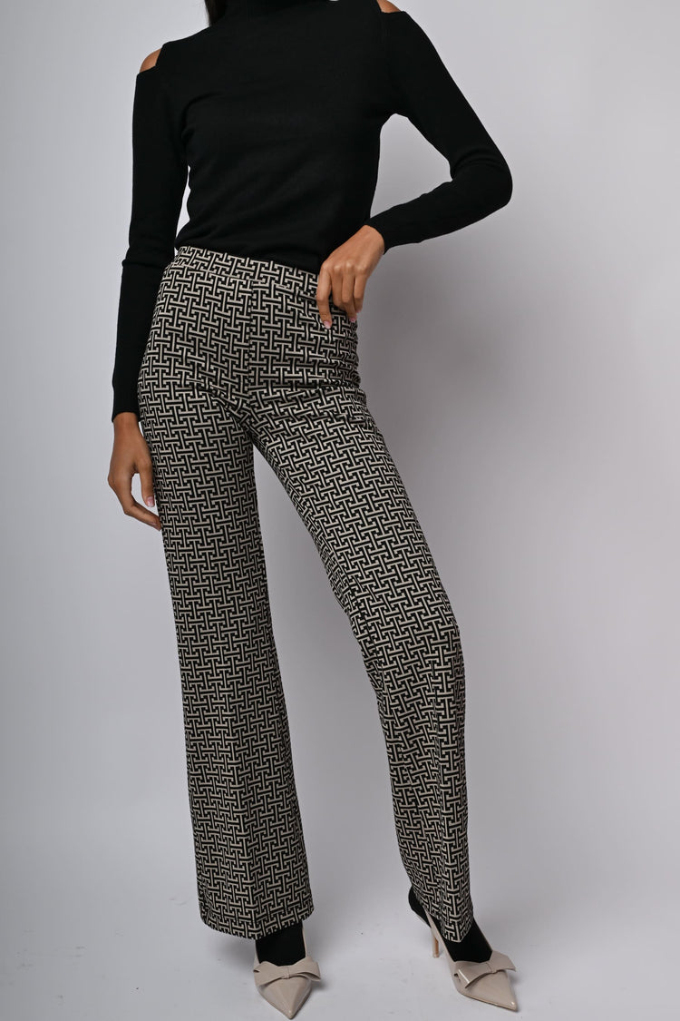 Pantaloni svasati in jacquard