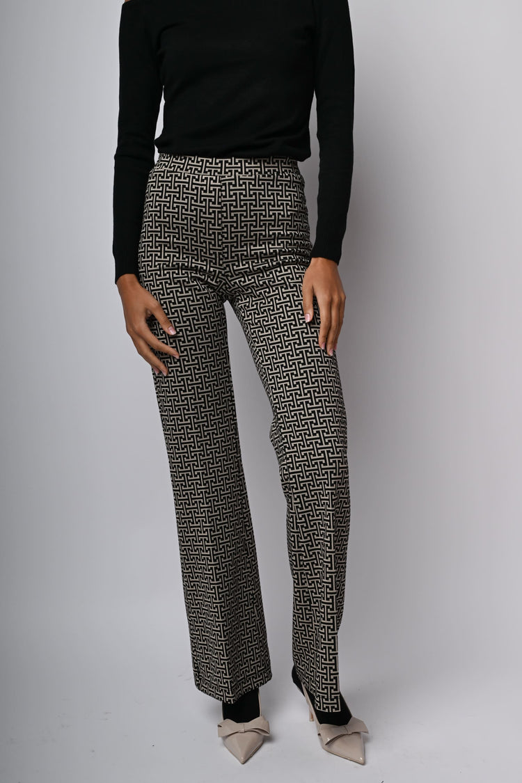 Pantaloni svasati in jacquard